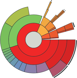 After launching the application, it is showed the file system usage. Graphical representation on the right.